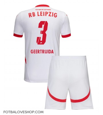RB Leipzig Lutsharel Geertruida #3 Dětské Domácí Dres 2024-25 Krátký Rukáv (+ trenýrky)